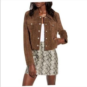 BLANK NYC Rodeo suede trucker crop jacket XXL